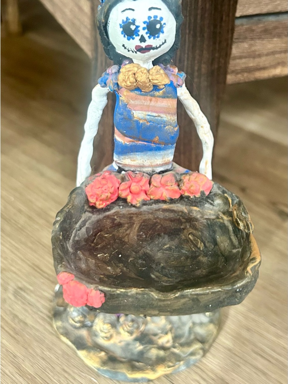 CATRINA Day of the Dead Mexican Folk Art Handmade Clay Figure 7” Tucson, Arizona - Picture 3 of 12